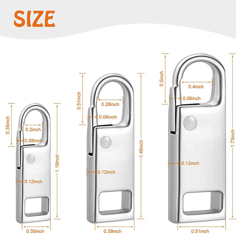 5 bucăți cu fermoar metalic de schimb, detașabile pentru tragere cu fermoar, pentru bagaje, jachete, îmbrăcăminte, rucsac, haine, accesorii