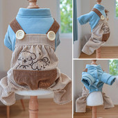 Suņu kombinezons Mājdzīvnieku bodijs ar apaļu kaklu Apburošs, mīksts multfilmu raksts Mājdzīvnieku suņiem Kopējais četrkājains apģērbs Mājdzīvnieku piederumi