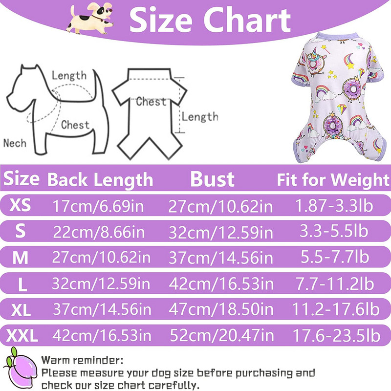 Yikeyo kisállat kutya ruhák tavaszi nyár kölyök macskák ruhák puha légáteresztő kutyák macska jelmez fánk aranyos nyomtatás chihuahua pizsama