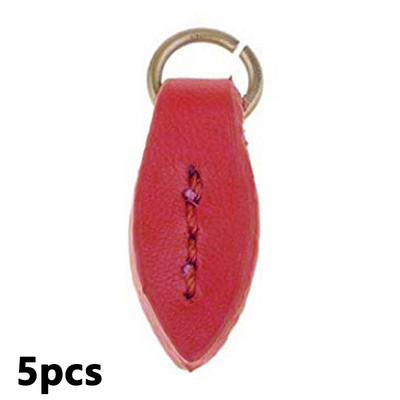 5 τμχ Εξολκείς με φερμουάρ Σχήμα φύλλων Δερμάτινη καρτέλα έλξης φερμουάρ για τσάντα πλάτης Αξεσουάρ ράφτης ραπτικής κεφαλής τραβήγματος ενδυμάτων