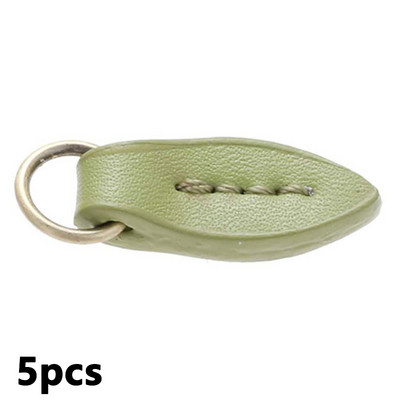 5 τμχ Εξολκείς με φερμουάρ Σχήμα φύλλων Δερμάτινη καρτέλα έλξης φερμουάρ για τσάντα πλάτης Αξεσουάρ ράφτης ραπτικής κεφαλής τραβήγματος ενδυμάτων