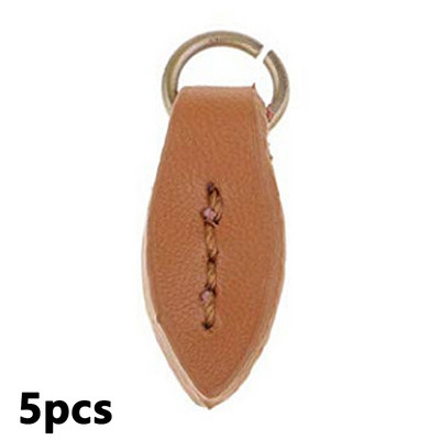 5 τμχ Εξολκείς με φερμουάρ Σχήμα φύλλων Δερμάτινη καρτέλα έλξης φερμουάρ για τσάντα πλάτης Αξεσουάρ ράφτης ραπτικής κεφαλής τραβήγματος ενδυμάτων