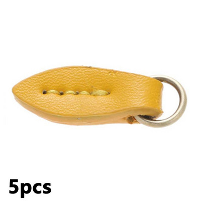 5 τμχ Εξολκείς με φερμουάρ Σχήμα φύλλων Δερμάτινη καρτέλα έλξης φερμουάρ για τσάντα πλάτης Αξεσουάρ ράφτης ραπτικής κεφαλής τραβήγματος ενδυμάτων