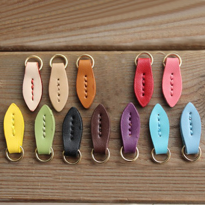 5 τμχ Εξολκείς με φερμουάρ Σχήμα φύλλων Δερμάτινη καρτέλα έλξης φερμουάρ για τσάντα πλάτης Αξεσουάρ ράφτης ραπτικής κεφαλής τραβήγματος ενδυμάτων