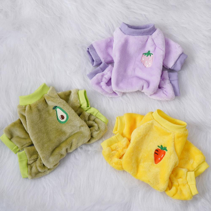 Kisállatruhák Pizsama Overallok Gyümölcsmintás Puha Macska Kutyaruhák Négylábú Állatkellékek