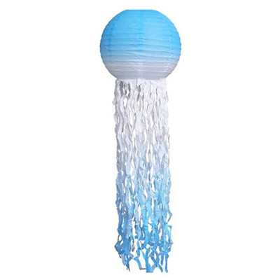 Παιδική Μπομπονιέρα Γοργόνας 10" Πτυσσόμενη χάρτινη μέδουσα Μωβ μπλε μέντα για βάπτιση μωρού για ντεκόρ γενεθλίων