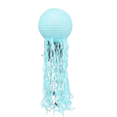 Παιδική Μπομπονιέρα Γοργόνας 10" Πτυσσόμενη χάρτινη μέδουσα Μωβ μπλε μέντα για βάπτιση μωρού για ντεκόρ γενεθλίων