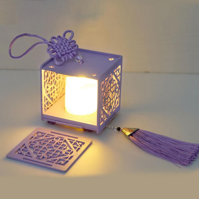 Samontēta ķīniešu laternu dekoratīvā ziedu lampa ar koka rokām ar rokām izgatavota antīka lampu kaste Ziemassvētku dāvanu šaušanas piederumi