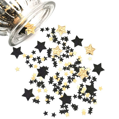 15 g vegyes konfetti csillogó fekete arany csillag csíkos asztali flitteres baba születésnapi esküvői parti dekoráció Joyeux évfordulója