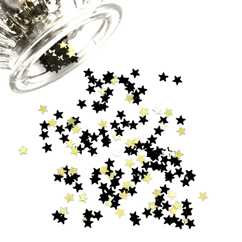 15 g vegyes konfetti csillogó fekete arany csillag csíkos asztali flitteres baba születésnapi esküvői parti dekoráció Joyeux évfordulója