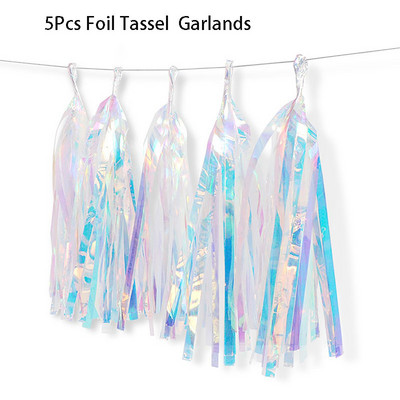 Vaivorykštės popieriaus lapų snaigės girlianda Holografinis gimtadienio vakarėlis Kabantys lapai Žvaigždžių srautas Kalėdų Naujųjų Metų reklamjuostės dekoravimas