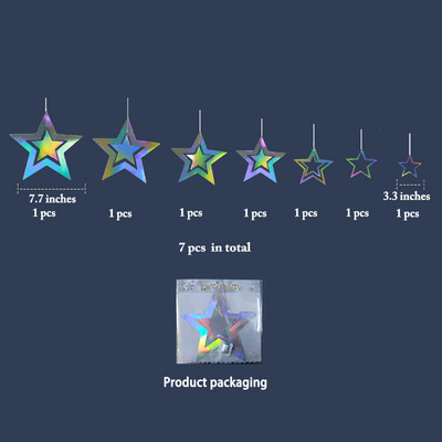 Vaivorykštės popieriaus lapų snaigės girlianda Holografinis gimtadienio vakarėlis Kabantys lapai Žvaigždžių srautas Kalėdų Naujųjų Metų reklamjuostės dekoravimas