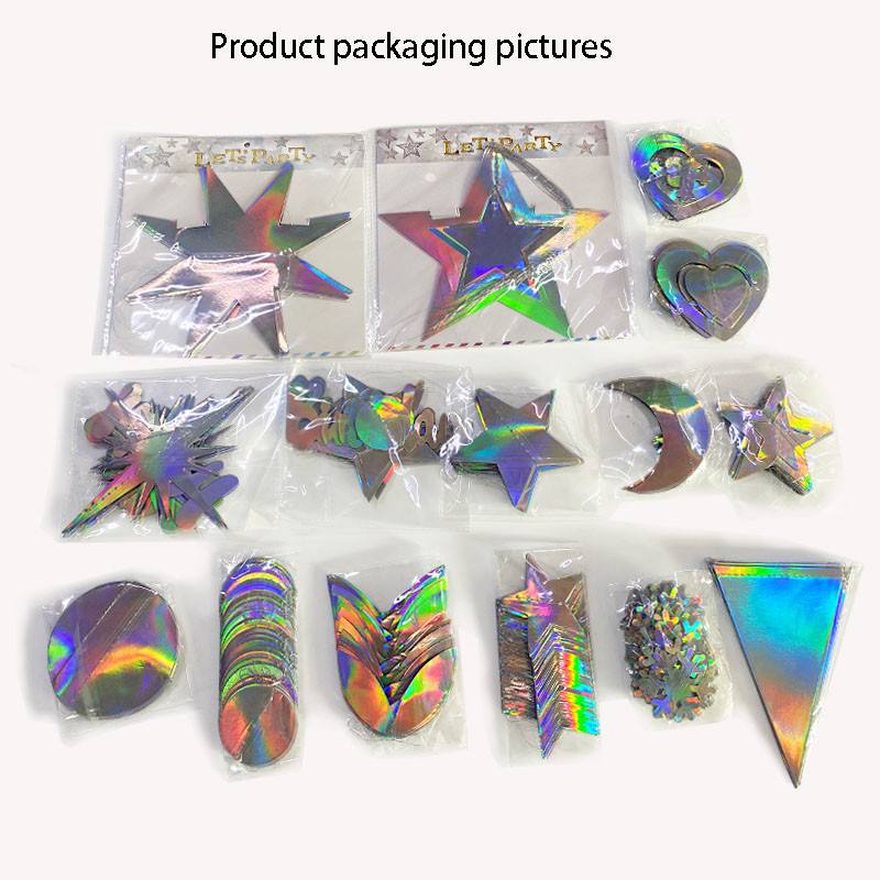 Vaivorykštės popieriaus lapų snaigės girlianda Holografinis gimtadienio vakarėlis Kabantys lapai Žvaigždžių srautas Kalėdų Naujųjų Metų reklamjuostės dekoravimas