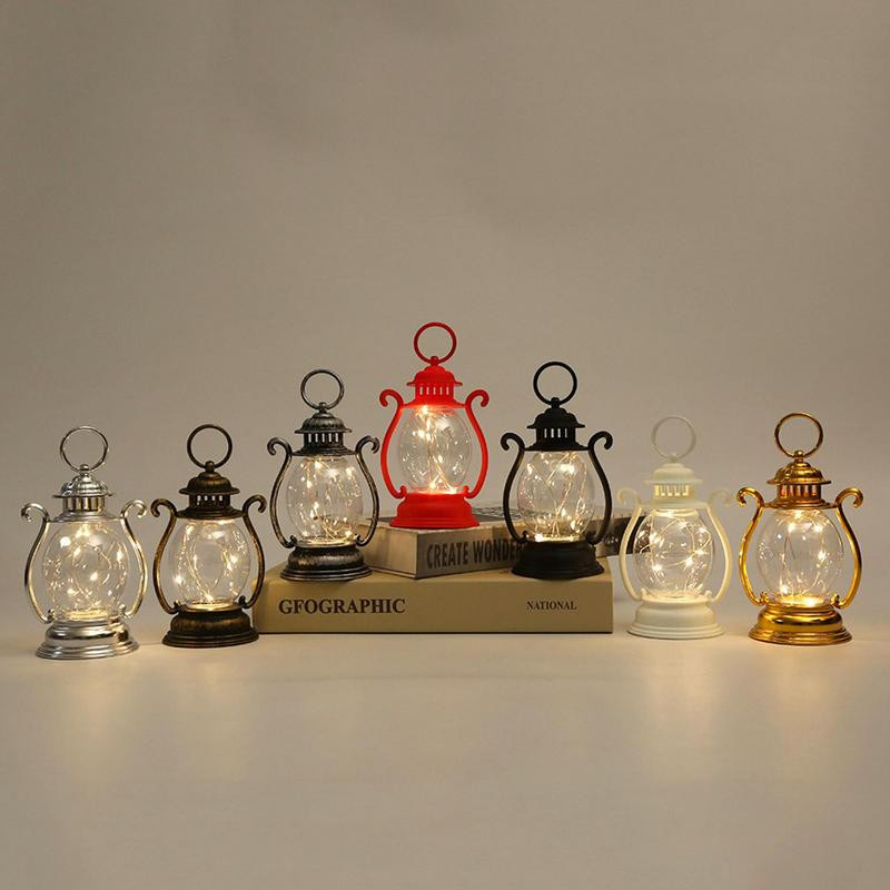 Šviesos diodų žibintų baterijomis veikiantis kaimiškas žibintas senovinis retro pakabinamas žibintas lauko lempa, skirta sodo kiemo stalviršio dekoravimui