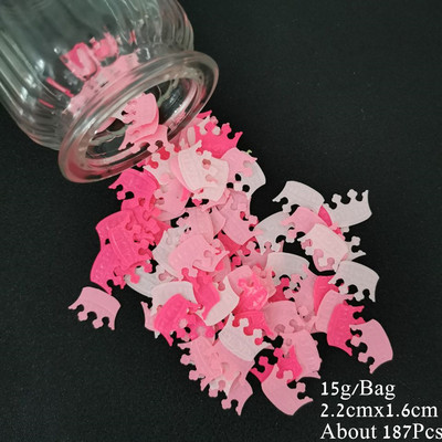 15 g Kūdikių dušo staliuko konfeti blizgučiai Tai berniukas, mergaitė 1-ojo gimtadienio vakarėlis, vežimėlio butelis Angelas Krikštas Lytis Atskleidžianti puošmena