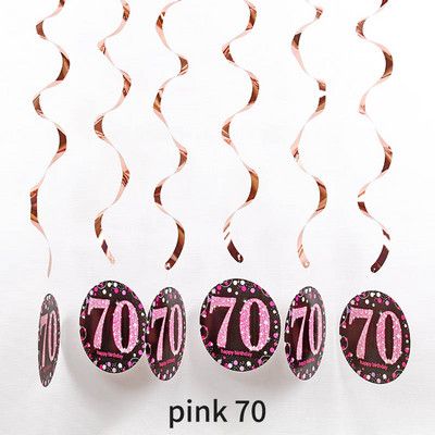 6 vnt. PVC 18 21 30 40 50 60 70 70 metų fono išdėstymas Gimtadienio vakarėlio dekoro daugiafunkciniai reikmenys