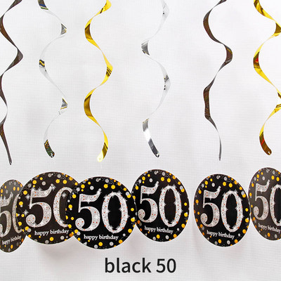 6 vnt. PVC 18 21 30 40 50 60 70 70 metų fono išdėstymas Gimtadienio vakarėlio dekoro daugiafunkciniai reikmenys