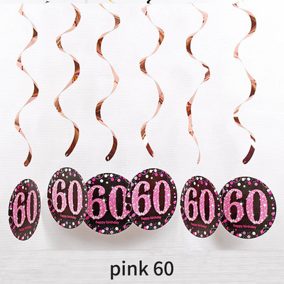 6 vnt. PVC 18 21 30 40 50 60 70 70 metų fono išdėstymas Gimtadienio vakarėlio dekoro daugiafunkciniai reikmenys