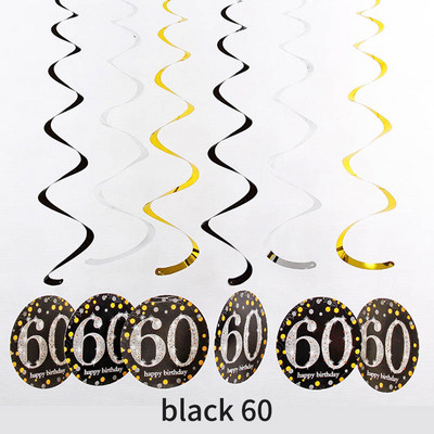 6 vnt. PVC 18 21 30 40 50 60 70 70 metų fono išdėstymas Gimtadienio vakarėlio dekoro daugiafunkciniai reikmenys