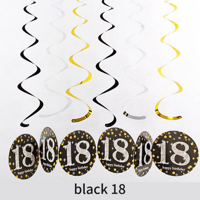 6 vnt. PVC 18 21 30 40 50 60 70 70 metų fono išdėstymas Gimtadienio vakarėlio dekoro daugiafunkciniai reikmenys