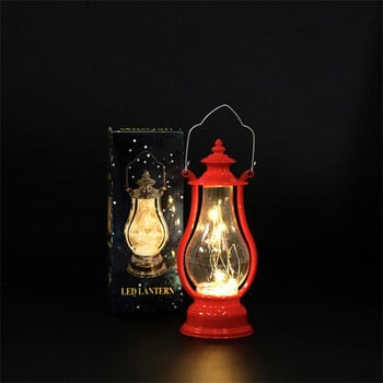 2023 Рамадан лампа Светеща преносима лампа за пони Лампа за свещ Креативна ретро малка маслена лампа Led вятърна лампа Орнамент за парти