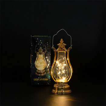 2023 Рамадан лампа Светеща преносима лампа за пони Лампа за свещ Креативна ретро малка маслена лампа Led вятърна лампа Орнамент за парти