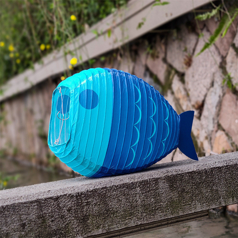 Radoša multfilma Zivs formas papīra laternas dzimšanas dienas ballīte bērnudārza okeāna pasaule citplanētiešu pašdarināts roku darbs papīra laternas ballītes dekors