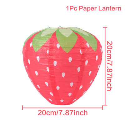 Lanternă din hârtie 3D, căpșuni, ananas, decorare pentru petreceri tematice, festivalul de primăvară, lanternă portabilă din hârtie pentru copii