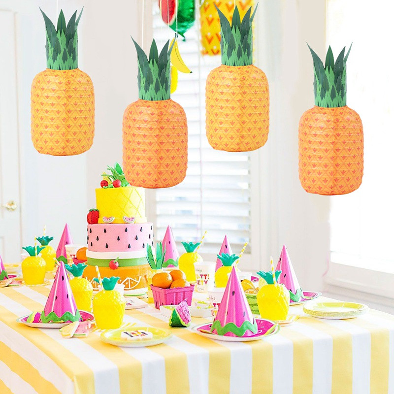 Lanternă din hârtie 3D, căpșuni, ananas, decorare pentru petreceri tematice, festivalul de primăvară, lanternă portabilă din hârtie pentru copii