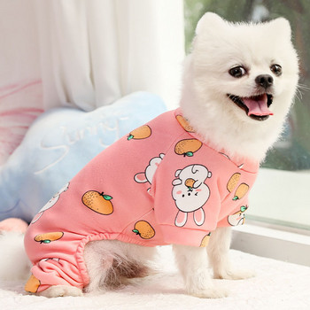Ζεστές πιτζάμες κινουμένων σχεδίων Φθινοπωρινά χειμωνιάτικα ρούχα για κουτάβι Γαλλικό μπουλντόγκ Bichon φόρμα σκυλιών για μικρά σκυλιά Κοστούμι με κουκούλα φόρμες πιτζάμες