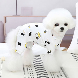 Minkšti šunų pižamos rūbai naminiams gyvūnėliams Animaciniai megztiniai marškinėliai šunų kombinezonai balti rožiniai mėlyni naminių gyvūnėlių drabužiai kačių šunų pižamos kombinezonai PJS
