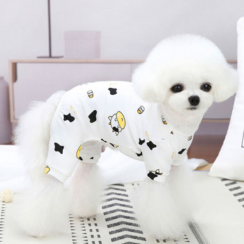 Μαλακές πιτζάμες για σκύλους Ρούχα για κατοικίδια πουλόβερ κινουμένων σχεδίων Πουκάμισο φόρμα για σκύλους Λευκό ροζ μπλε ρούχα για κατοικίδια Πιτζάμες για σκύλους φόρμες PJS