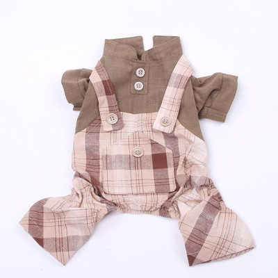 Salopetă pentru câini, pisici, cu guler în picioare, pantaloni pentru cățeluși, îmbrăcăminte de primăvară/vară