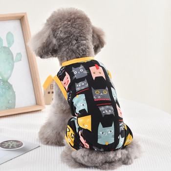 Kitten Print Dog Pijamas 3XL French Bulldog Terrier Ρούχα Μεσαίων Μεγάλων Ενδυμάτων Pet Pet Puppy Jumpsuit Γιλέκο καλοκαιρινά προϊόντα