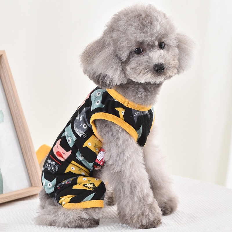 Kačiuko spauda šunų pižama 3XL Prancūzų buldogo terjero drabužiai Vidutiniai dideli drabužiai Naminių gyvūnėlių šuniukų kombinezono liemenės marškinėliai vasaros produktai