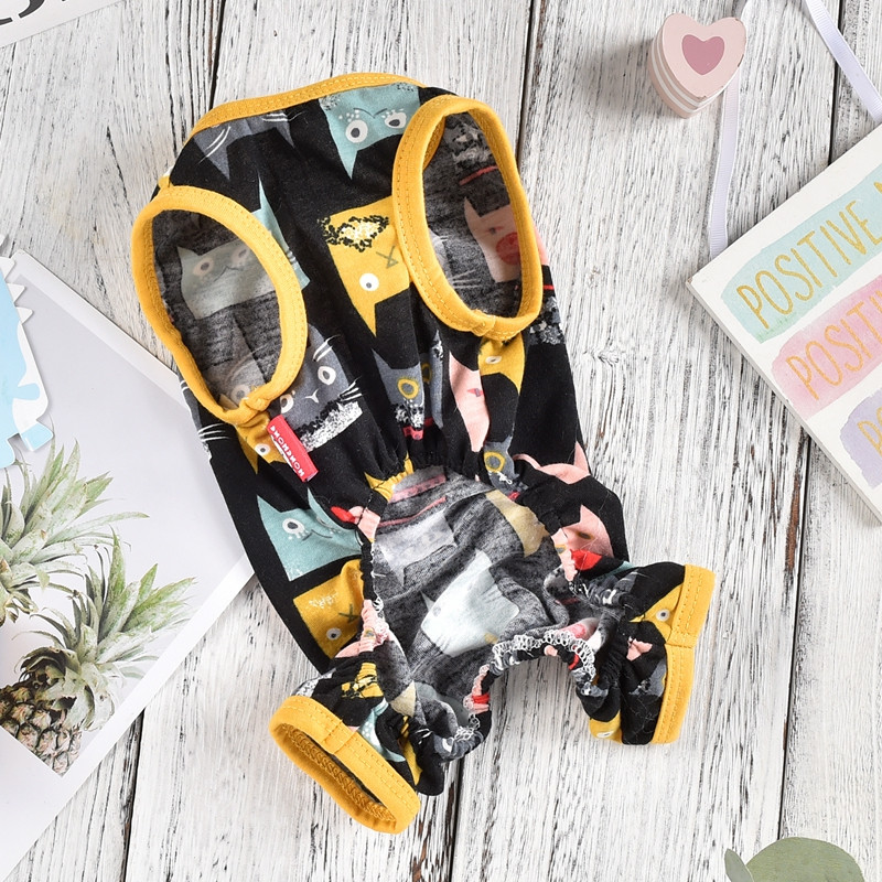 Kačiuko spauda šunų pižama 3XL Prancūzų buldogo terjero drabužiai Vidutiniai dideli drabužiai Naminių gyvūnėlių šuniukų kombinezono liemenės marškinėliai vasaros produktai