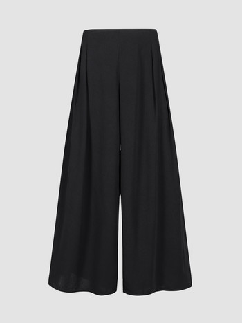 Finjani Plus Size Γυναικείο μασίφ παντελόνι με φαρδύ πόδι Ψηλόμεση ελαστική μέση ίσιο παντελόνι μόδας Casual μακρύ παντελόνι