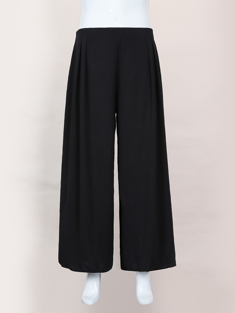 Finjani lielizmēra sieviešu masīvas platas bikses ar augstu vidukli, elastīgs viduklis, taisnas bikses Modes ikdienas garās bikses