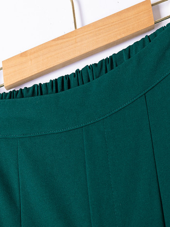 Γυναικείο παντελόνι Finjani διπλωμένο πλισέ λεπτομέρεια Παντελόνι ίσιο κοστούμι στα πόδια, φαρδύ, καλοκαιρινό μονόχρωμο παντελόνι