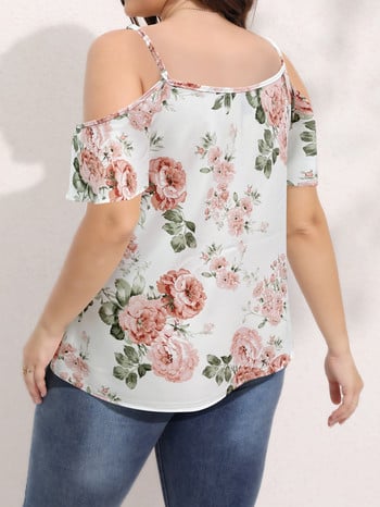 Finjani Plus Size Ladies Print Cami Top 2022 Καλοκαιρινό σέξι μπλουζάκι με κοντομάνικο κοντομάνικο φόρεμα