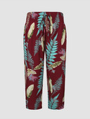 „Finjani“ moteriškos kelnės didelio dydžio vintažinio rašto kelnės, laisvalaikio kvėpuojančios poliesterio moteriškos kelnės