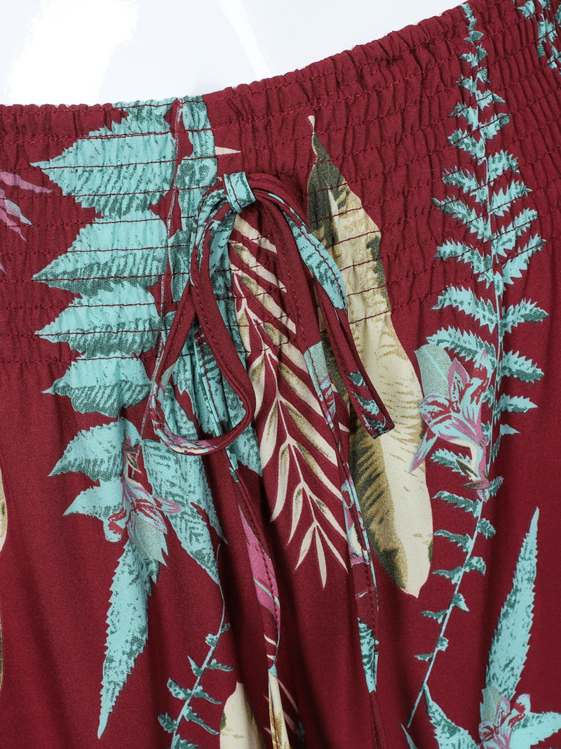 „Finjani“ moteriškos kelnės didelio dydžio vintažinio rašto kelnės, laisvalaikio kvėpuojančios poliesterio moteriškos kelnės