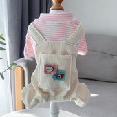 Cămăși în dungi Salopetă pentru câini primăvară vară costume drăguțe patru picioare salopetă pentru animale de companie mic îmbrăcăminte băiat pentru chihuahua bichon