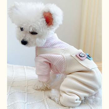 Ριγέ πουκάμισα Ολόσωμη φόρμα για σκύλους Άνοιξη Καλοκαίρι Χαριτωμένα Κοστούμια Μικρό κατοικίδιο με τέσσερα πόδια Ολόσωμη φόρμα για κορίτσι για αγόρια για Chihuahua Bichon