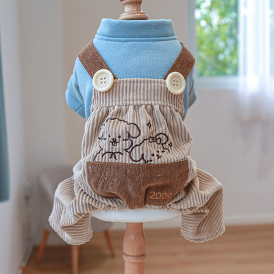 Cămăși în dungi Salopetă pentru câini primăvară vară costume drăguțe patru picioare salopetă pentru animale de companie mic îmbrăcăminte băiat pentru chihuahua bichon