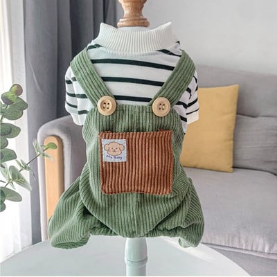 Cămăși în dungi Salopetă pentru câini primăvară vară costume drăguțe patru picioare salopetă pentru animale de companie mic îmbrăcăminte băiat pentru chihuahua bichon