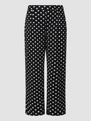 Finjani fekete pöttyös nadrág Alkalmi divatos bő nadrág Elegáns női, nagyméretű, lobogó nadrág