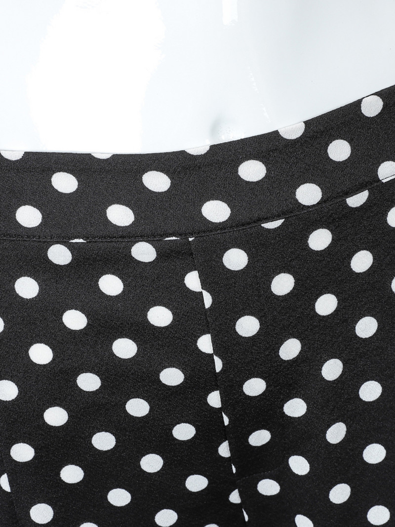 Finjani fekete pöttyös nadrág Alkalmi divatos bő nadrág Elegáns női, nagyméretű, lobogó nadrág