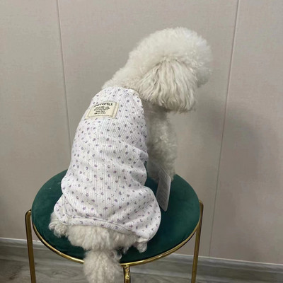 Nyári Cotton Kutya Ruhák Jumpsuit Overall Nyomtatók Háziállatok Pizsama Nadrágok Pomerániai Máltai Bichon Uszkár Schnauzer Ruházat