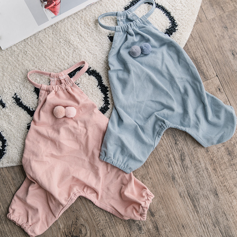 Nyári Cotton Kutya Ruhák Jumpsuit Overall Nyomtatók Háziállatok Pizsama Nadrágok Pomerániai Máltai Bichon Uszkár Schnauzer Ruházat